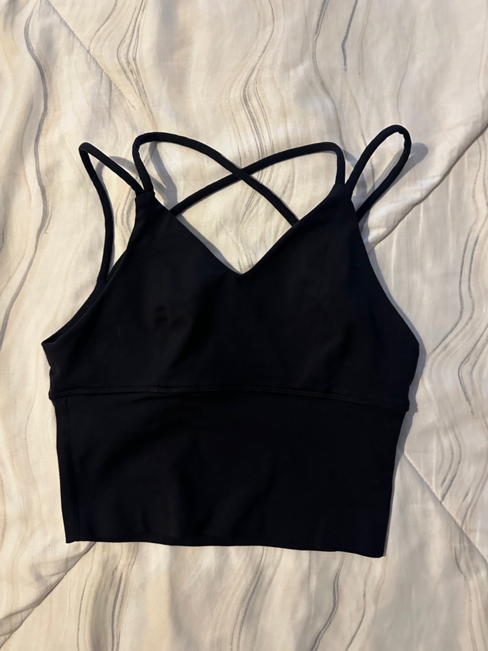 lululemon athletica Black Strappy Longline Sports Bra